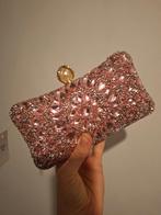 Prachtige roze avondtasje met strass, Sieraden, Tassen en Uiterlijk, Tassen | Damestassen, Ophalen of Verzenden, Zo goed als nieuw