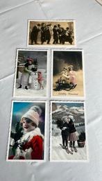 5 stuks oude ansichtkaarten ongeschreven winter taferelen, Ophalen of Verzenden