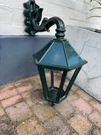 Gietijzeren lamp groen, van boven tot onderste puntje 48 cm., Tuin en Terras, Buitenverlichting, Wandlamp, Zo goed als nieuw, IJzer