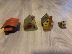 Set van 4 miniatuurhuisjes voor N-spoor modelbaan, Overige merken, Gebruikt, Gelijkstroom of Wisselstroom, Brug, Tunnel of Gebouw