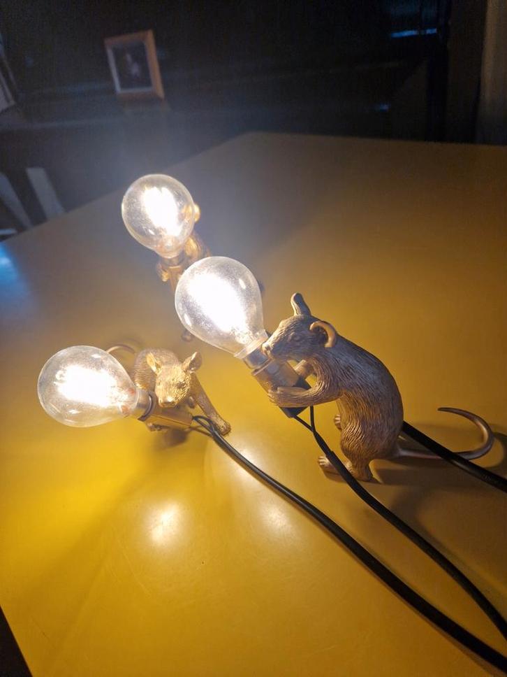 Muizenlampjes - Set van 3, Huis en Inrichting, Lampen | Hanglampen, Zo goed als nieuw, Minder dan 50 cm, Kunststof, Ophalen of Verzenden