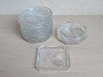 Vintage glazen onderzetters, 12 stuks in doos, Ophalen of Verzenden, Huis en Inrichting