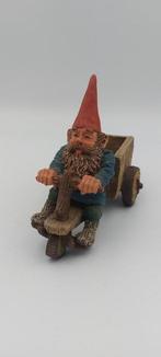 Oud beeldje David kabouter op bakfiets gnome Rien Poortvliet, Verzamelen, Beelden en Beeldjes, Ophalen of Verzenden