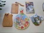Snijplanken en onderzetter met poezen 5 stuks, Ophalen of Verzenden