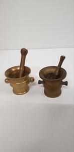 1743)zware antiek koperen 2 vijzelen met stempers, Antiek en Kunst, Antiek | Koper en Brons, Ophalen of Verzenden