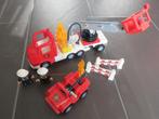 Lego Duplo brandweer speelset met twee auto’s., Duplo, Gebruikt, Ophalen of Verzenden