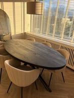 Ovale zwarte eettafel van De Troubadour, Huis en Inrichting, Ophalen, 100 tot 150 cm, Eikenhout, 200 cm of meer