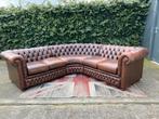 Chesterfield orginele Springvale bruin leren hoekbank, Ophalen, Gebruikt, Chesterfield hoekbank, Hoekbank