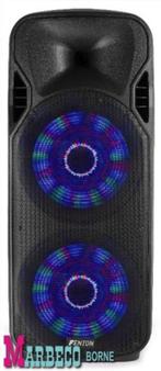 Actieve speaker,luidspreker 2x 15", Accu,BT,USB,UHF Mic,LED, Overige merken, Overige typen, Nieuw, Fenton