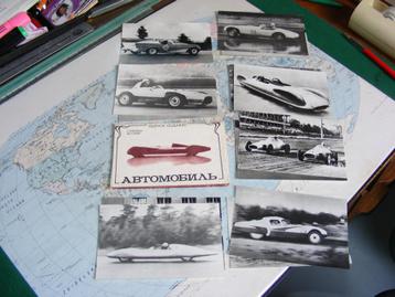RACE AUTO'S 14 russische ansichtk.                  Gemaakt  beschikbaar voor biedingen