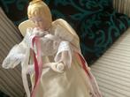 Vintage kerst engel met verlichting,porseleinen hoofd+handje, Diversen, Kerst, Ophalen of Verzenden
