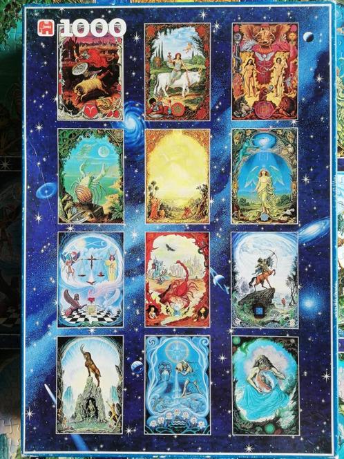 Puzzel 1000 stukjes: De 12 tekens van de Zodiac, Hobby en Vrije tijd, Denksport en Puzzels, Gebruikt, Legpuzzel, 500 t/m 1500 stukjes