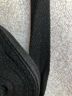 Katoenen keperband - VISGRAAT - 20 mm x 5 yds - zwart, Ophalen of Verzenden, Zo goed als nieuw, Lint, Band of Elastiek