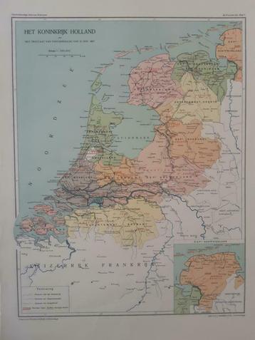 B092/ Plattegrond Koninkrijk Nederland in 1807 Litho  1926 beschikbaar voor biedingen