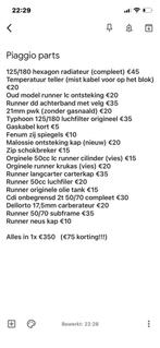 Piaggio gilera onderdelen te koop, Ophalen of Verzenden, Overige typen, Piaggio