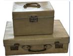 SALE…Prachtige engelse Vellum leder koffer en beautycase, Antiek en Kunst, Ophalen of Verzenden
