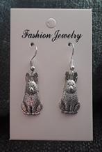 Oorbellen zittende konijn - konijntje - haasje, Sieraden, Tassen en Uiterlijk, Oorbellen, Overige materialen, Hangers, Nieuw, Ophalen of Verzenden