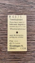Oud treinkaartje, toeslagkaart, Groningen Noord, Verzamelen, Spoorwegen en Tramwegen, Overige typen, Gebruikt, Ophalen of Verzenden