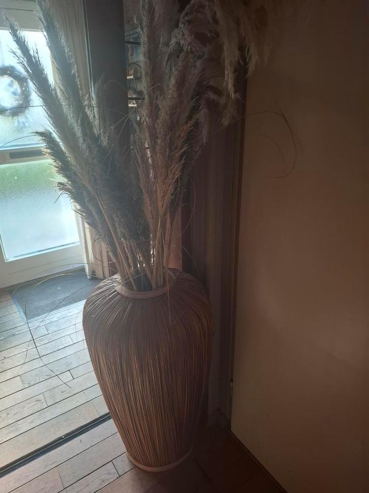 Vaas met pluimen - decoratief, Huis en Inrichting, Woonaccessoires | Vazen, Zo goed als nieuw, Overige kleuren, 75 cm of meer