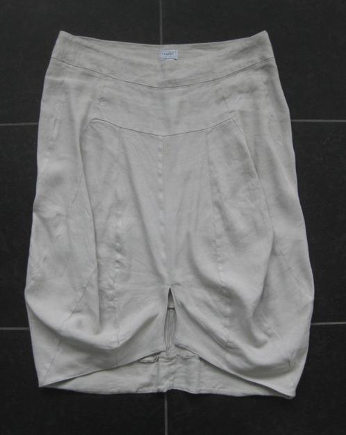 Transit par Such rok, linnen naturel, maat 5, Kleding | Dames, Rokken, Zo goed als nieuw, Maat 42/44 (L), Beige, Onder de knie