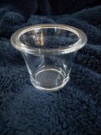 Glas - glazen taps oplopend potje met opstaande rand, Ophalen of Verzenden