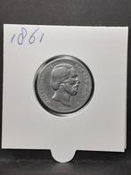 Halve gulden 1861 koning Willem III, Postzegels en Munten, Munten | Nederland, ½ gulden, Koning Willem III, Zilver, Ophalen of Verzenden
