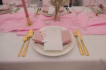 Roze servetten verhuur | 21diner, bruiloft, te huur beschikbaar voor biedingen
