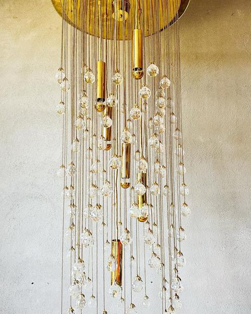 Vintage grote casade kroonluchter, Huis en Inrichting, Lampen | Hanglampen, Ophalen