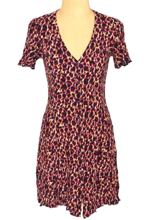 Fifth House jurkje, jurk, Print, paars/roze, Mt. 36 / S, Kleding | Dames, Jurken, Zo goed als nieuw, Maat 36 (S), Overige kleuren