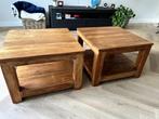 Set van 2 teakhouten salontafels, Ophalen, Gebruikt, 50 tot 100 cm, Robuust, landelijk