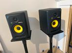 KRK Rokit 5 G3 Studiomonitoren (Set van 2) + statieven, Ophalen of Verzenden, Zo goed als nieuw, Front, Rear of Stereo speakers