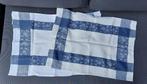2 theedoeken met beertjes blauw wit-creme, Ophalen of Verzenden, Zo goed als nieuw, Blauw, Theedoek of Handdoek