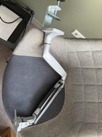 Monitor Arm Zilver met Gasveer, Computers en Software, Laptopstandaarden, Ophalen of Verzenden, Gebruikt, In diepte verstelbaar