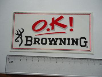 sticker oud BROWNING OK jacht wild jager wapen retro beschikbaar voor biedingen