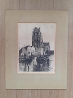 Werkje van 'De Grote Kerk' in Dordrecht. Gesigneerd door ???, Antiek en Kunst, Ophalen of Verzenden