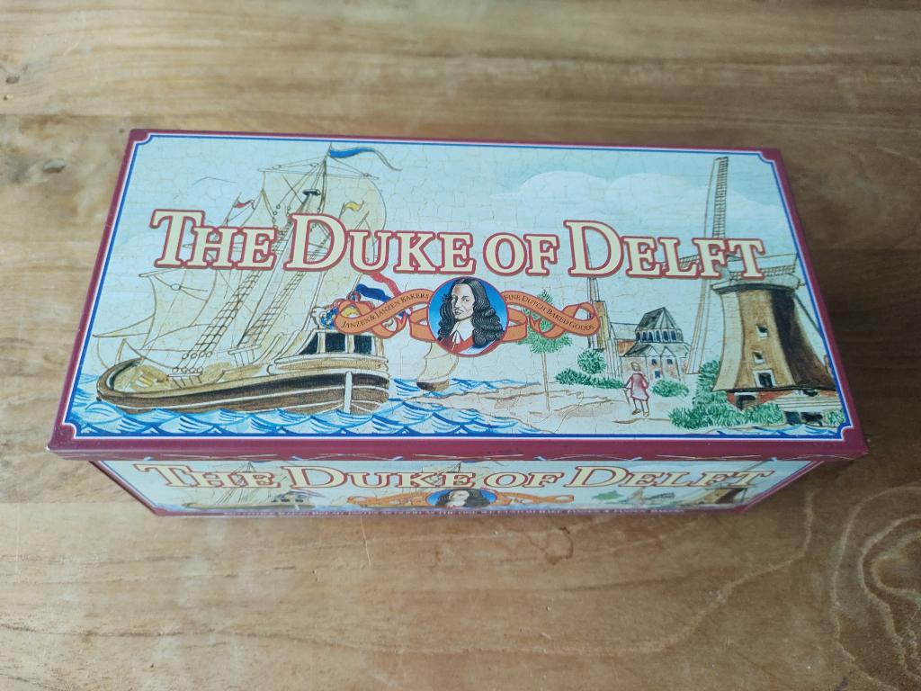 Oud blik the duke of Delft Janzen bakkerij Mijdrecht blikken, Ophalen of Verzenden, Gebruikt, Overige
