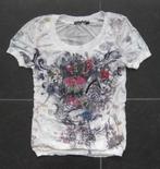 Etoile du Monde witte top, bloemenprint glitter kristal 3 M, Maat 38/40 (M), Wit, Ophalen of Verzenden, Zo goed als nieuw