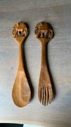 Sla Bestek Indonesië Olifanten Hout Handgesneden, Ophalen of Verzenden