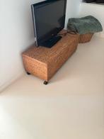 Rotan TV Meubel/Bankje op Wieltjes, Ophalen, Overige materialen, Gebruikt, 100 tot 150 cm