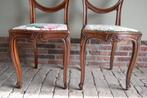Prachtige set van twee antieke gespiegelde Art Deco stoelen., Verzenden