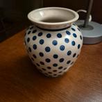 Vintage Boch Keramis Vaas met Blauwe Stippen, Ophalen of Verzenden