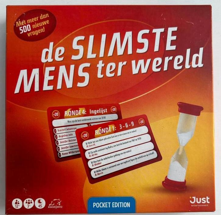 De Slimste Mens ter Wereld - Reisspel / Pocket Edition, Hobby en Vrije tijd, Gezelschapsspellen | Overige, Zo goed als nieuw, Ophalen of Verzenden