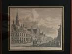 A. Delfos: Leyden  Gezigt op het raadhuis, langs de breedest, Antiek en Kunst, Ophalen of Verzenden
