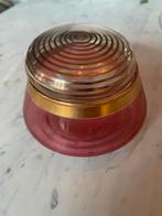 Art Deco Poederdoos Rose Glas Goud, ca. 1930, Ophalen of Verzenden