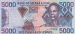 Sierra Leone 5000 Leones 2002, Los biljet, Overige landen, Verzenden
