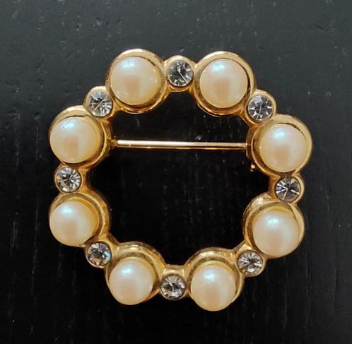 Broche Vintage, Sieraden, Tassen en Uiterlijk, Broches, Overige materialen, Goud, Minder dan 4 cm, Ophalen of Verzenden