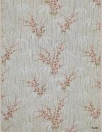 13936 Japans behang met bloesemtakken en een jute look swiet, Huis en Inrichting, Stoffering | Behang, Ophalen of Verzenden, 75 m² of meer