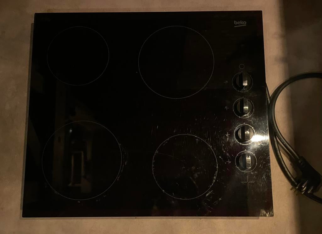 Beko keramische kookplaat, Witgoed en Apparatuur, Ophalen, Gebruikt, 4 kookzones, Inbouw