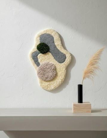 Duurzame textiel kunstwerk - Confluence (50x35cm) beschikbaar voor biedingen