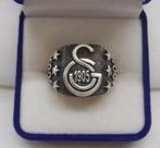 Zilveren heren ring voetbalclub galatasaray maat 19 nr.2232, Sieraden, Tassen en Uiterlijk, Ringen, Verzenden, 19 tot 20, Heer